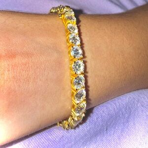 Gold Plated VVS Moissanite Tennis Bracelet – 6mm – GRA Certified